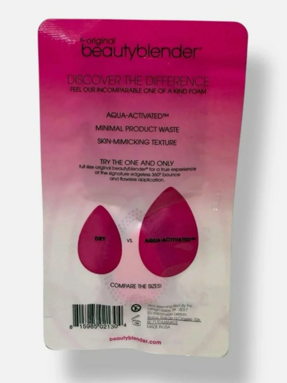 BEAUTYBLENDER Pink Makeup Blending Sponge - Mini Travel Sample Size w Cleaner